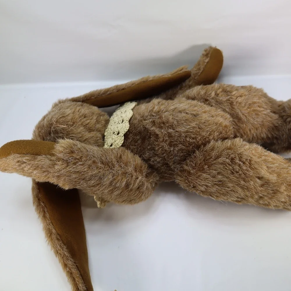 Vintage Easter Bunny Brown Rabbit Jointed Plush Stuffed Animal Bear Carol Dayton